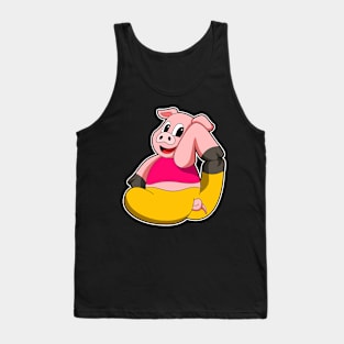 Pig at Yoga funny Tank Top